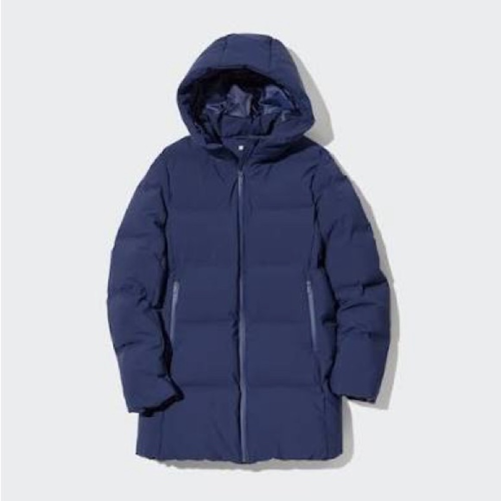 Uniqlo Women's Navy Blue Down Coat